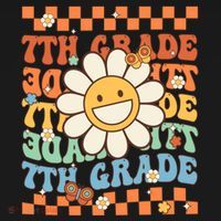 Retro Groovy 7Th Grade Back To School Happy First Day School Cool Gift Bucket Hat thumb 4