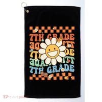 Retro Groovy 7Th Grade Back To School Happy First Day School Cool Gift Golf Towel thumb 0