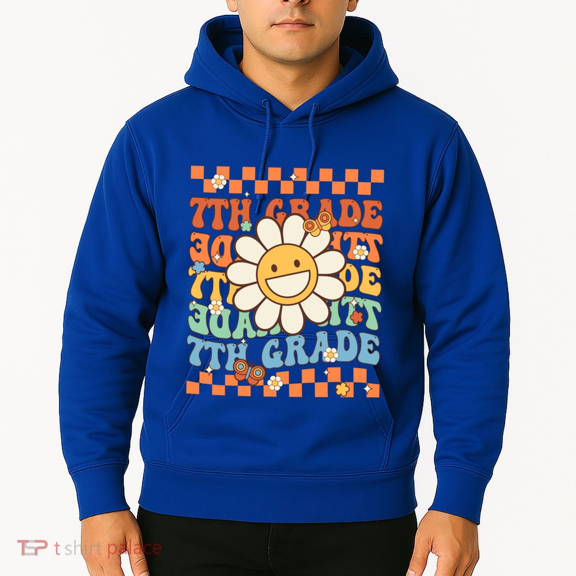 Retro Groovy 7Th Grade Back To School Happy First Day School Cool Gift Hoodie