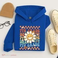 Retro Groovy 7Th Grade Back To School Happy First Day School Cool Gift Hoodie thumb 4