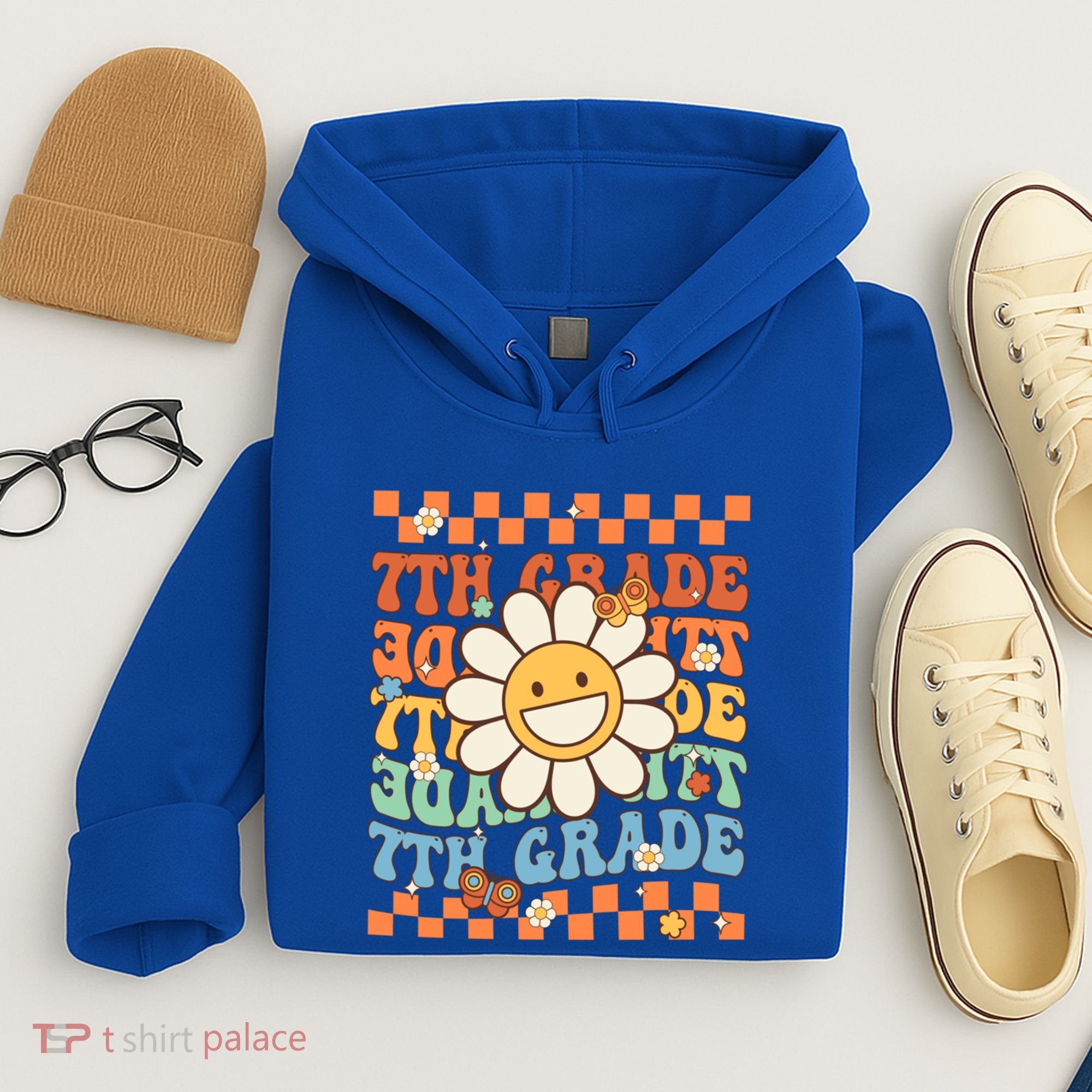 Retro Groovy 7Th Grade Back To School Happy First Day School Cool Gift Hoodie