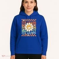 Retro Groovy 7Th Grade Back To School Happy First Day School Cool Gift Hoodie thumb 5