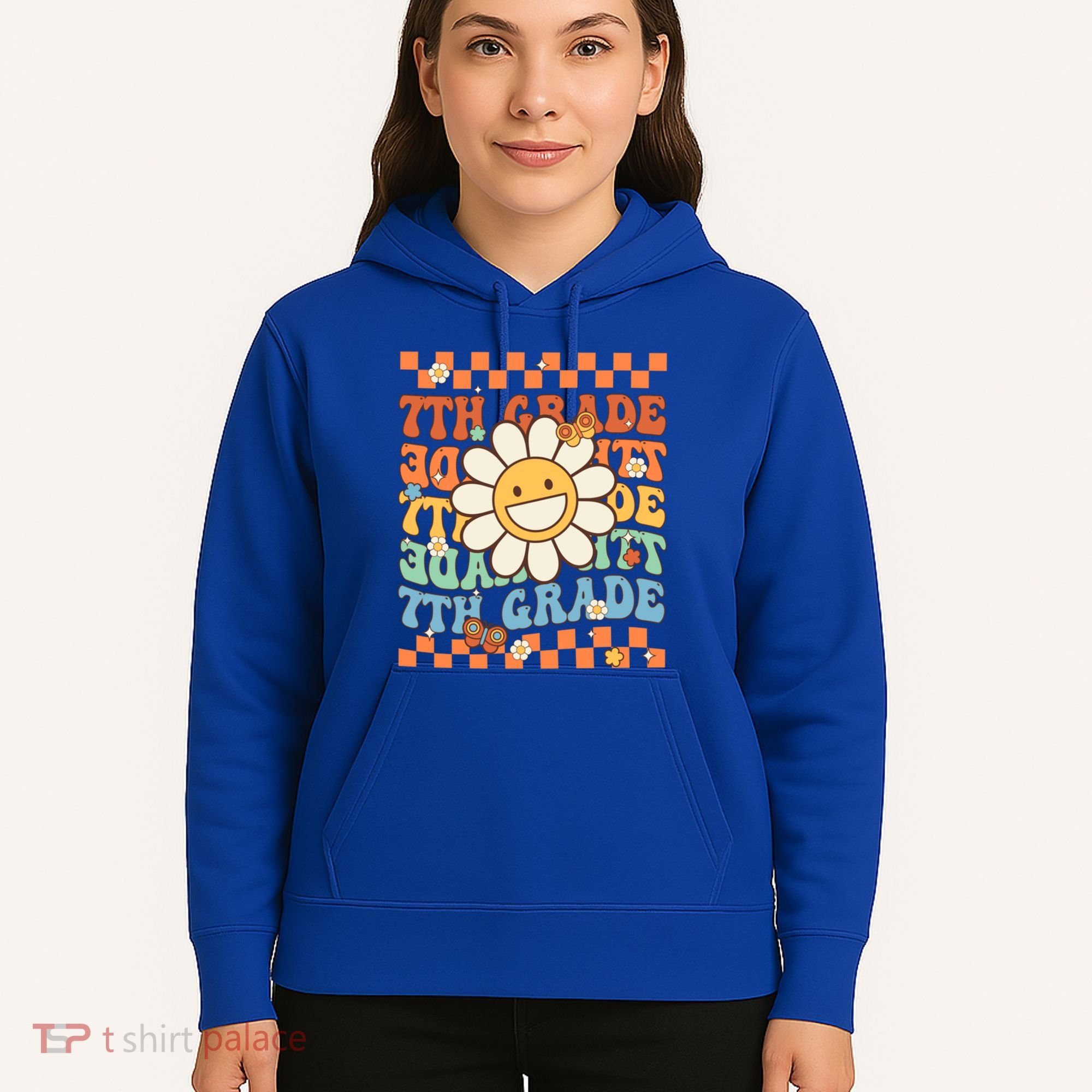Retro Groovy 7Th Grade Back To School Happy First Day School Cool Gift Hoodie