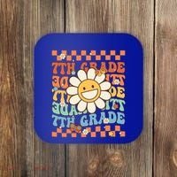 Retro Groovy 7Th Grade Back To School Happy First Day School Cool Gift Coaster thumb 0