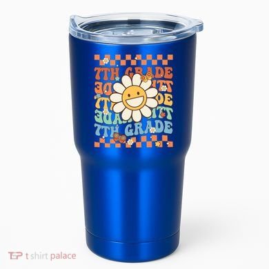 Retro Groovy 7Th Grade Back To School Happy First Day School Cool Gift Tumbler