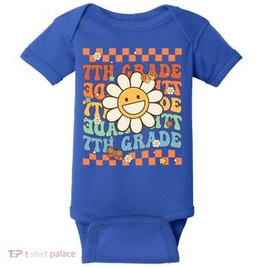 Retro Groovy 7Th Grade Back To School Happy First Day School Cool Gift Baby Bodysuit