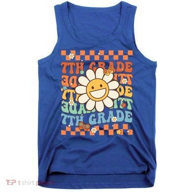 Retro Groovy 7Th Grade Back To School Happy First Day School Cool Gift Tank Top