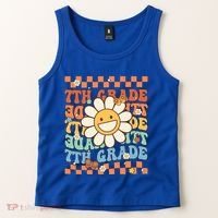 Retro Groovy 7Th Grade Back To School Happy First Day School Cool Gift Tank Top thumb 2
