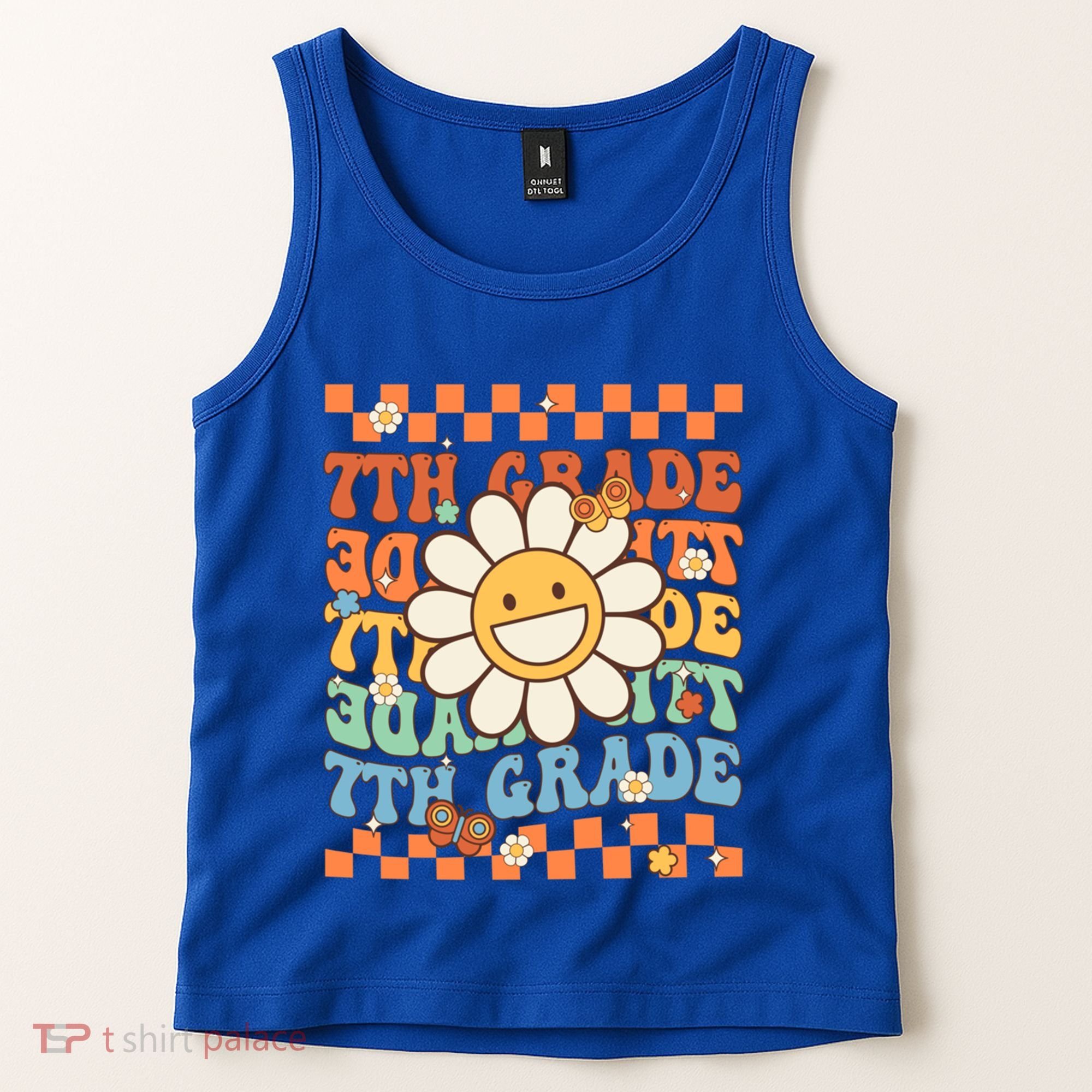 Retro Groovy 7Th Grade Back To School Happy First Day School Cool Gift Tank Top