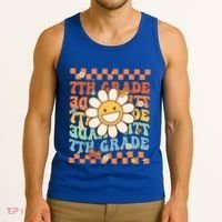 Retro Groovy 7Th Grade Back To School Happy First Day School Cool Gift Tank Top thumb 3