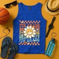 Retro Groovy 7Th Grade Back To School Happy First Day School Cool Gift Tank Top thumb 4