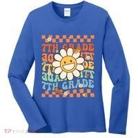 Retro Groovy 7Th Grade Back To School Happy First Day School Cool Gift Women's Long Sleeve Shirt thumb 0