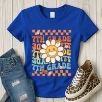 Retro Groovy 7Th Grade Back To School Happy First Day School Cool Gift Women's T-Shirt thumb 3