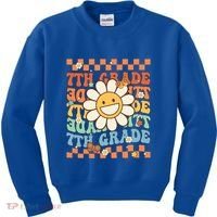Retro Groovy 7Th Grade Back To School Happy First Day School Cool Gift Kids Sweatshirt thumb 0