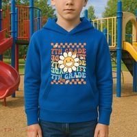 Retro Groovy 7Th Grade Back To School Happy First Day School Cool Gift Kids Hoodie thumb 2