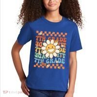 Retro Groovy 7Th Grade Back To School Happy First Day School Cool Gift Kids T-Shirt thumb 2