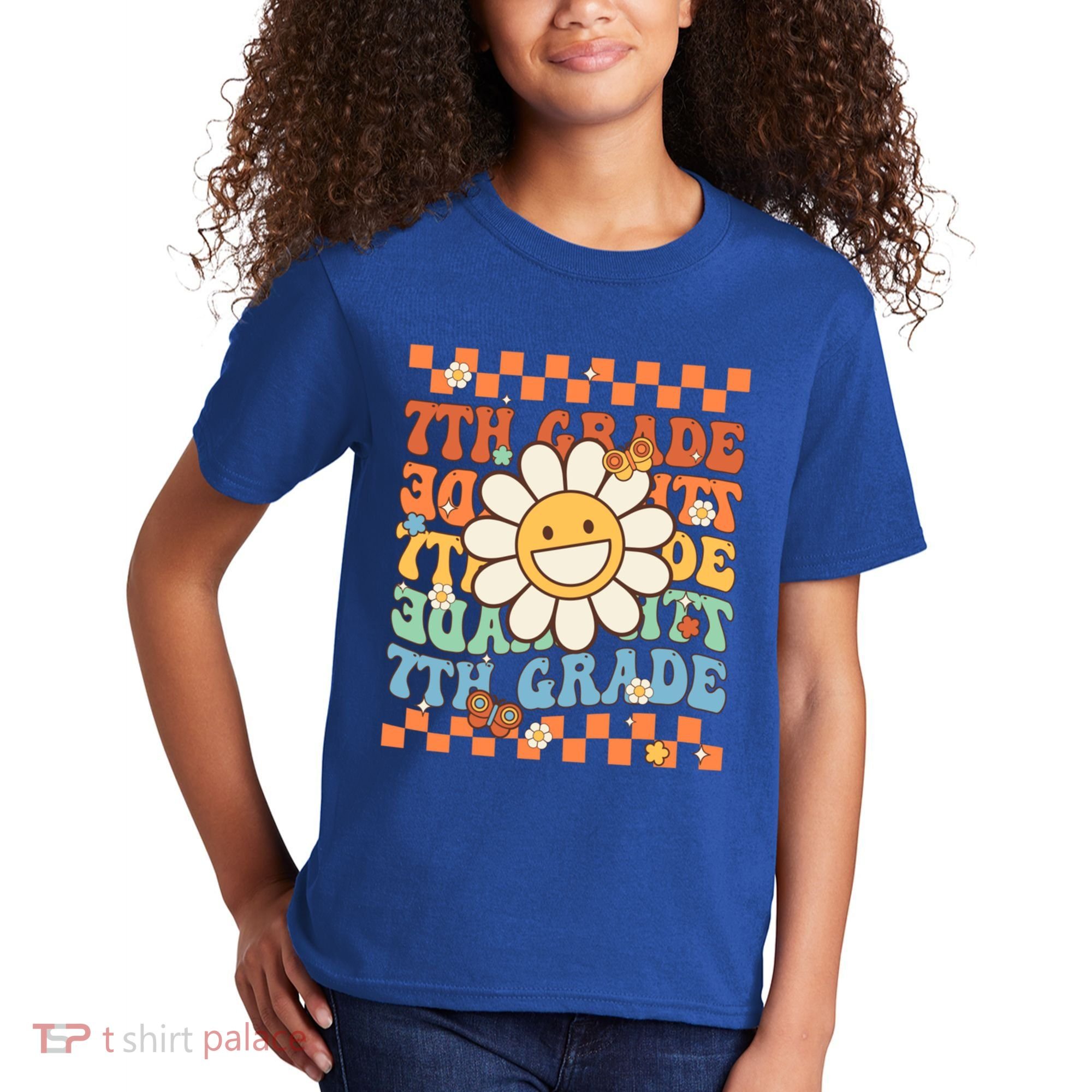 Retro Groovy 7Th Grade Back To School Happy First Day School Cool Gift Kids T-Shirt