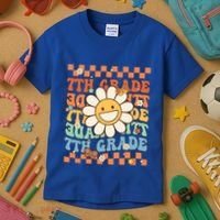 Retro Groovy 7Th Grade Back To School Happy First Day School Cool Gift Kids T-Shirt thumb 3