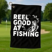 Reel Good At Fishing Golf Towel thumb 1