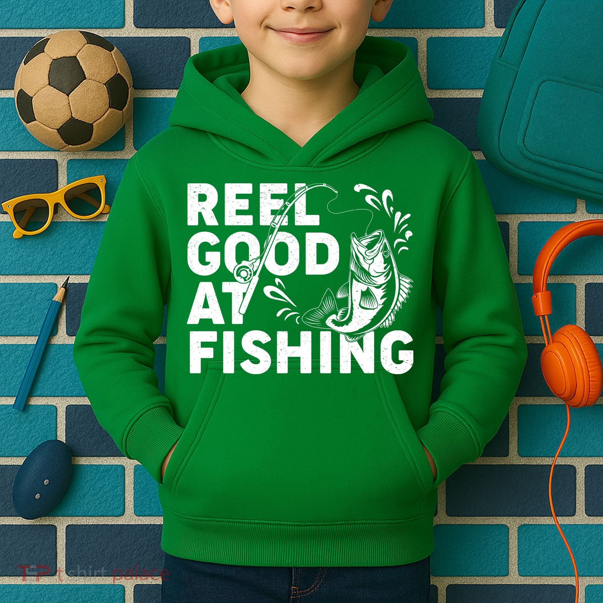 Reel Good At Fishing Kids Hoodie
