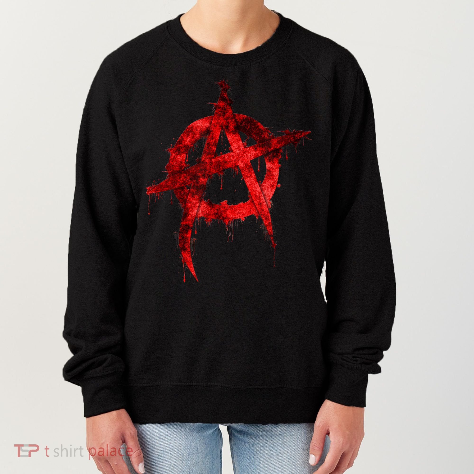 Red Graffiti Anarchy Symbol Women's Sweatshirt