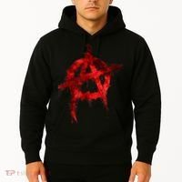 Red Graffiti Anarchy Symbol Hoodie thumb 2