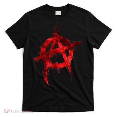 Red Graffiti Anarchy Symbol T-Shirt