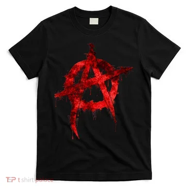 Red Graffiti Anarchy Symbol T-Shirt