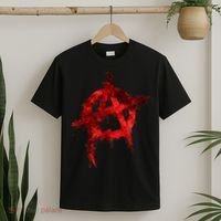 Red Graffiti Anarchy Symbol T-Shirt thumb 2
