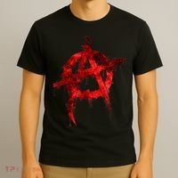 Red Graffiti Anarchy Symbol T-Shirt thumb 3