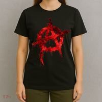Red Graffiti Anarchy Symbol T-Shirt thumb 4