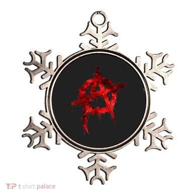 Red Graffiti Anarchy Symbol Ornament