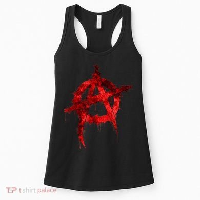 Red Graffiti Anarchy Symbol Women's Tank Top