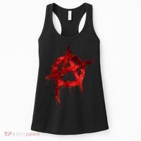 Red Graffiti Anarchy Symbol Women's Tank Top thumb 0