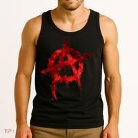 Red Graffiti Anarchy Symbol Tank Top thumb 3