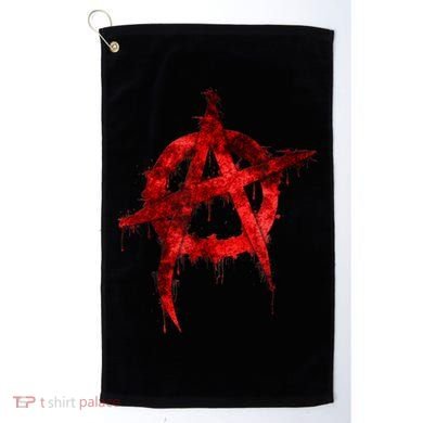 Red Graffiti Anarchy Symbol Golf Towel