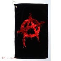 Red Graffiti Anarchy Symbol Golf Towel thumb 0