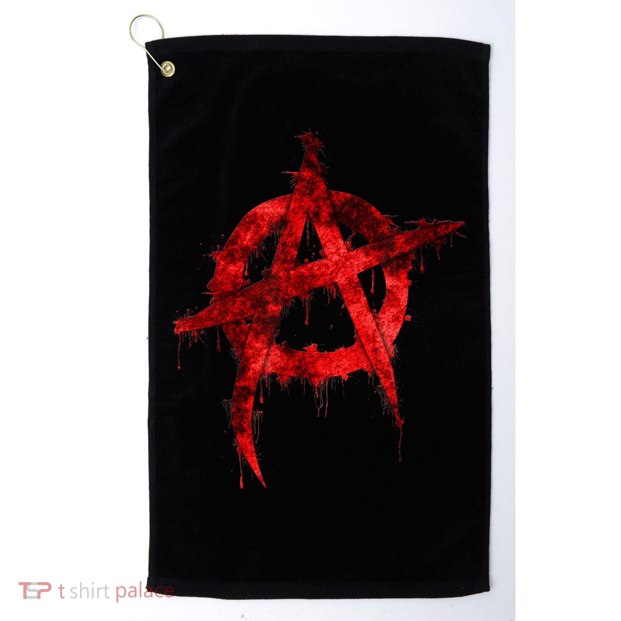Red Graffiti Anarchy Symbol Golf Towel