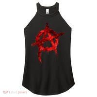 Red Graffiti Anarchy Symbol Women's Perfect Tri Rocker Tank thumb 0