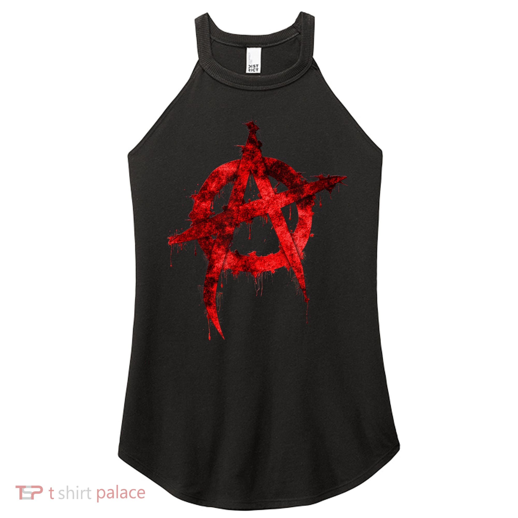 Red Graffiti Anarchy Symbol Women's Perfect Tri Rocker Tank