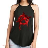 Red Graffiti Anarchy Symbol Women's Perfect Tri Rocker Tank thumb 2