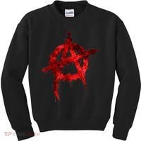 Red Graffiti Anarchy Symbol Kids Sweatshirt thumb 0