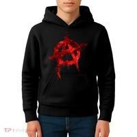 Red Graffiti Anarchy Symbol Kids Hoodie thumb 4