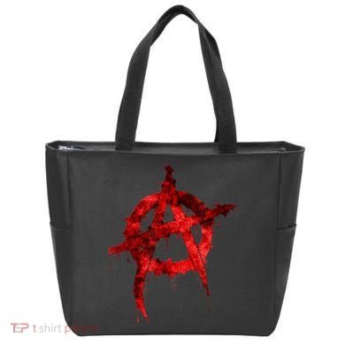 Red Graffiti Anarchy Symbol Tote Bag