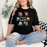 RPG Gamer And Cats D20 Dice Nerdy  Comfort Colors T-Shirt thumb 2