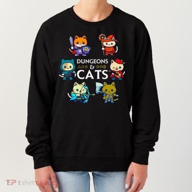 RPG Gamer And Cats D20 Dice Nerdy  Women's Sweatshirt