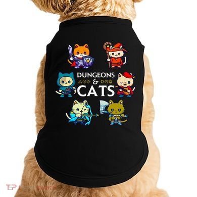 RPG Gamer And Cats D20 Dice Nerdy  Doggie Tank