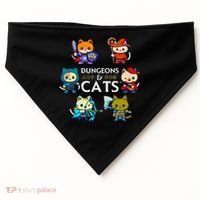 RPG Gamer And Cats D20 Dice Nerdy  USA-Made Doggie Bandana thumb 0