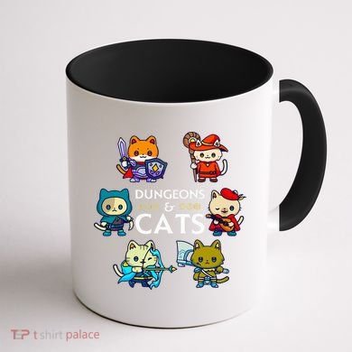 RPG Gamer And Cats D20 Dice Nerdy  Coffee Mug back