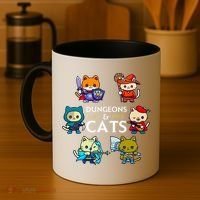RPG Gamer And Cats D20 Dice Nerdy  Coffee Mug thumb 4